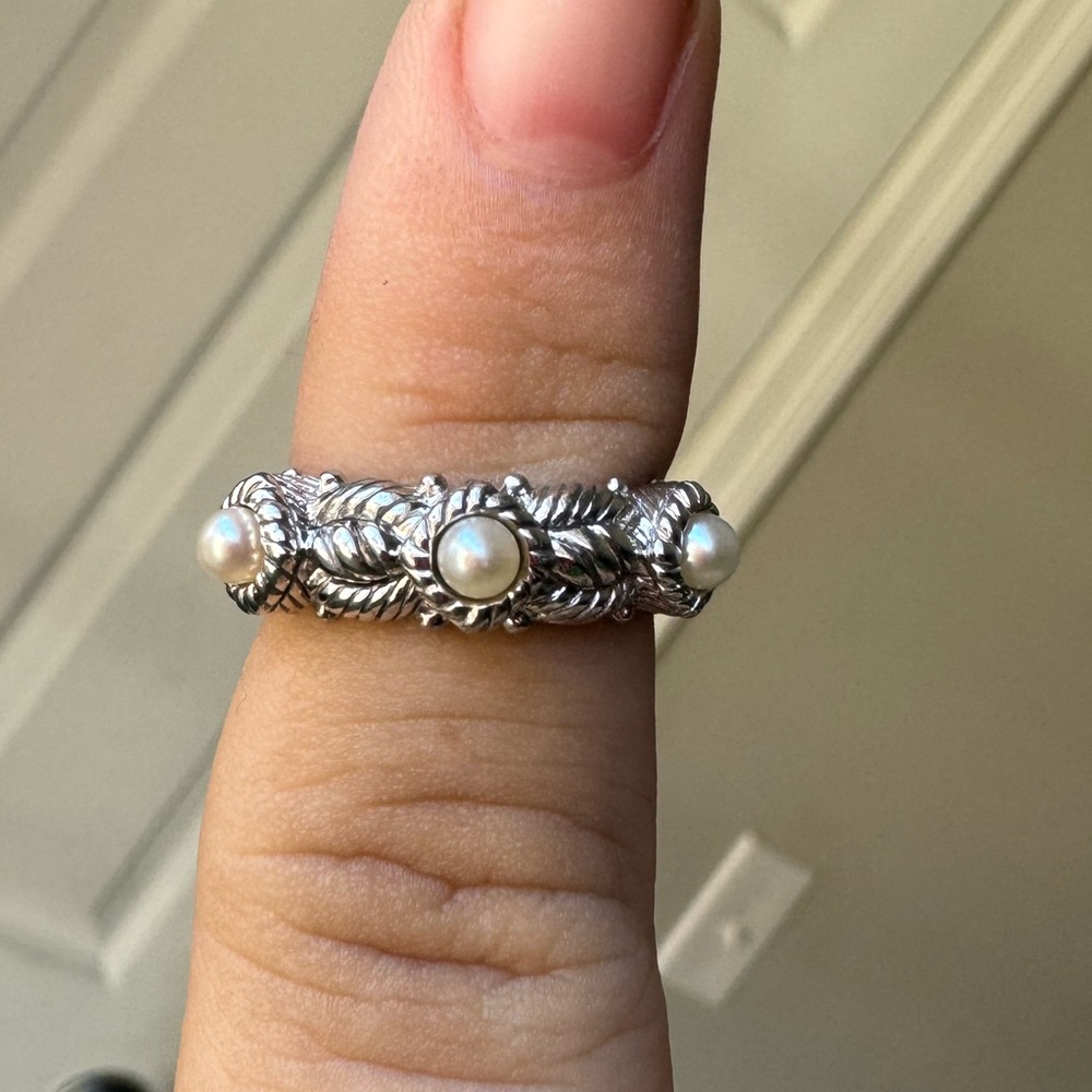 Judith Ripka pearl ring size 8